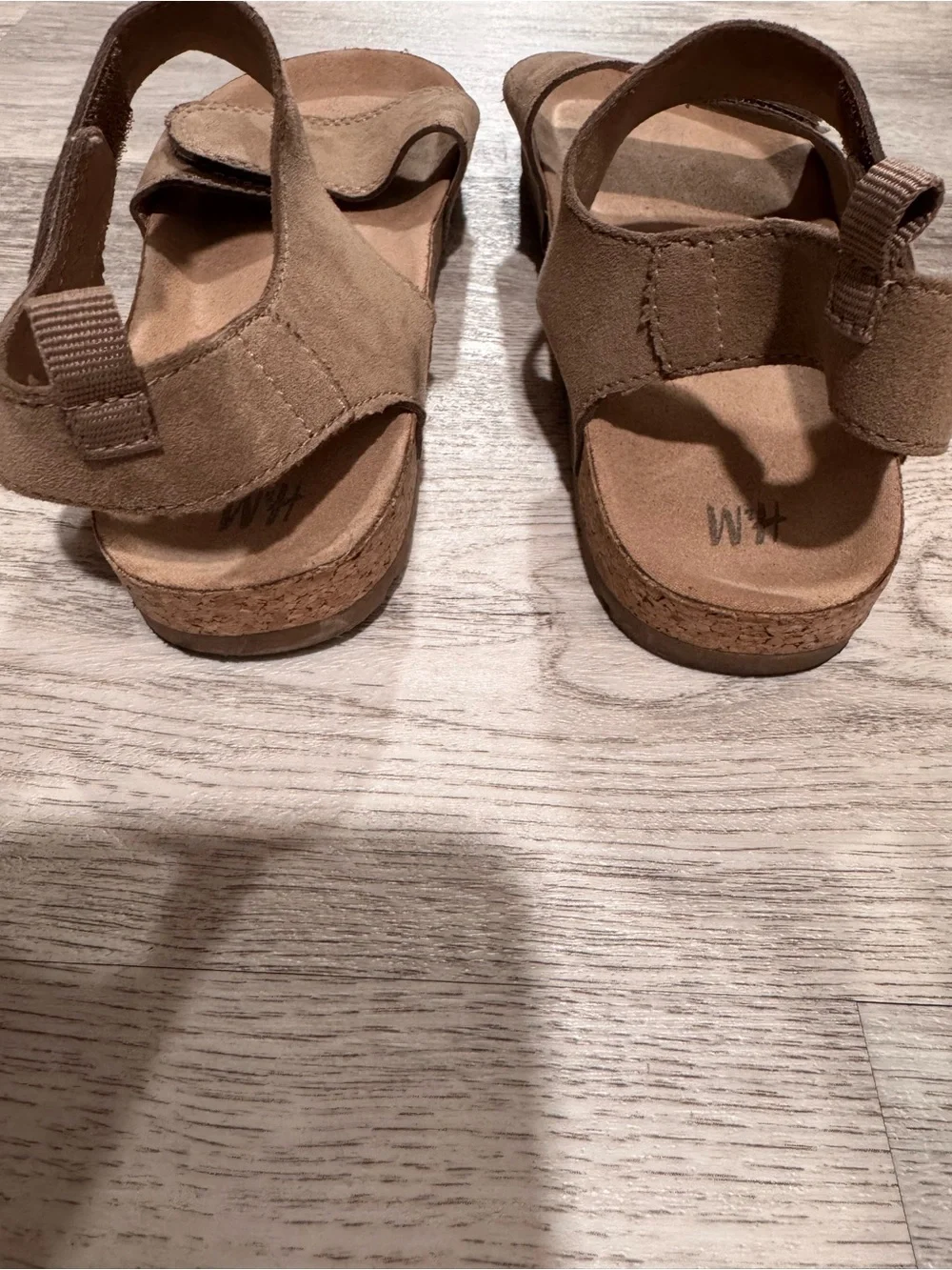 H&M Kids Beige Suede Double-Strap Sandals